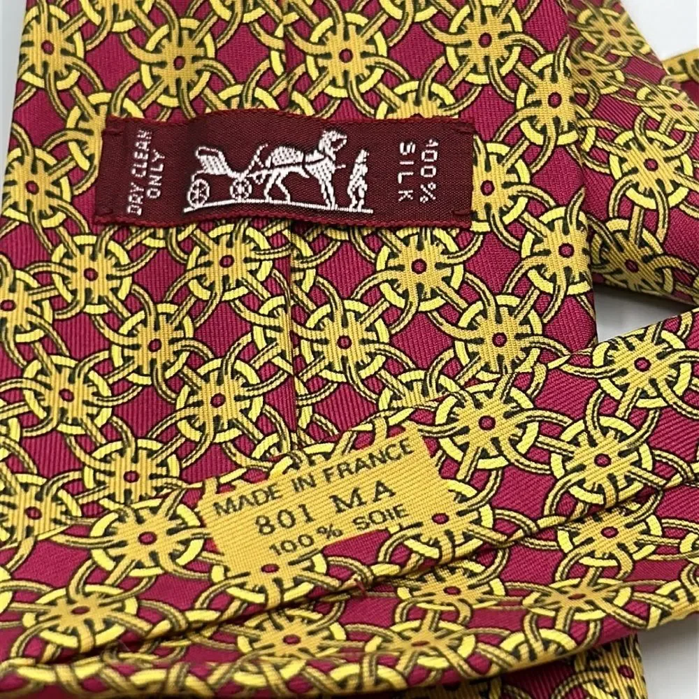 Vintage Hermes 100% Silk Tie 801 MA